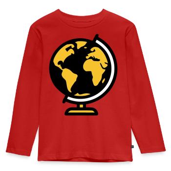 École Globe Globe Earth - T-shirt manches longues Premium Enfant - rouge - Devant - AI Model Kid Female (0cm)