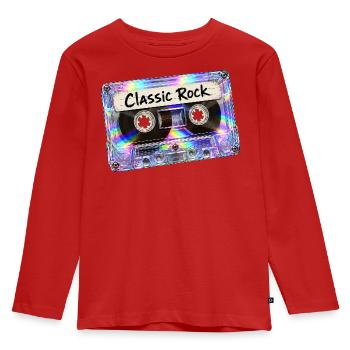 Classic Rock Retro Musikkassette - Kinder Premium Bio Langarmshirt - Rot - Vorne - AI Model Kid Female (0cm)