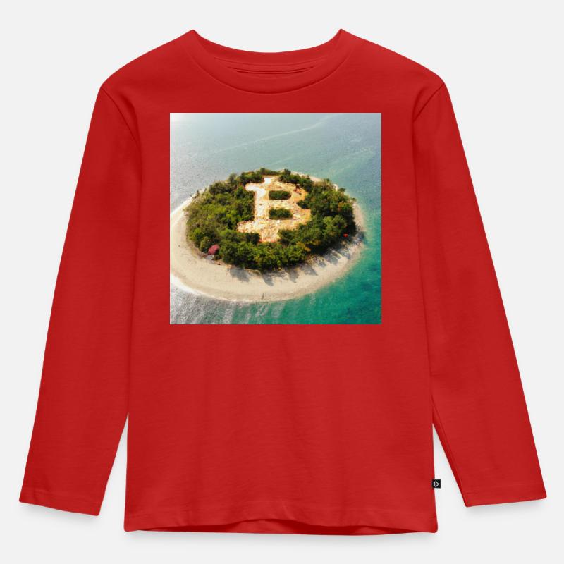 Bitcoin Symbol - Kinder Premium Bio Langarmshirt - Rot