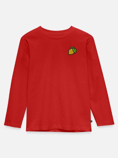 Zitrone - Kinder Premium Bio Langarmshirt - Rot