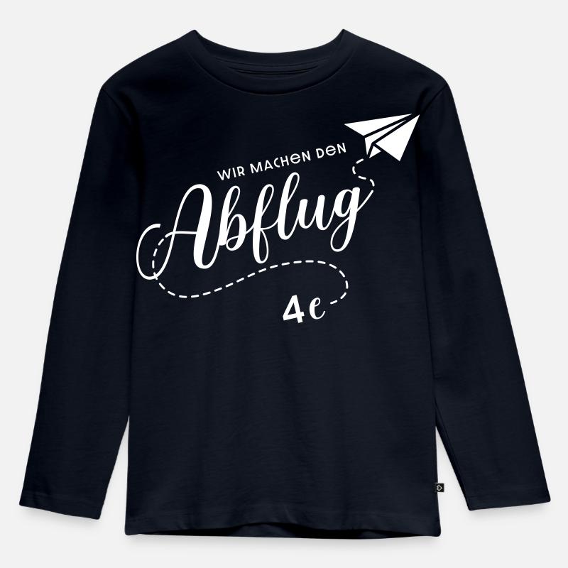 Abschlussklasse 4e - Kinder Premium Bio Langarmshirt - Navy