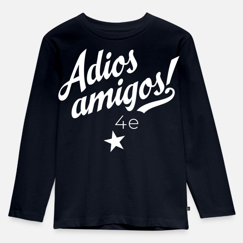 Abschlussklasse 4e - Kinder Premium Bio Langarmshirt - Navy