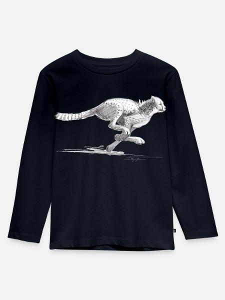Gepard - Kinder Premium Bio Langarmshirt - Navy