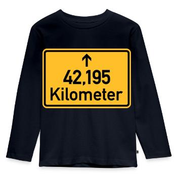 Marathon - Kids' Premium Longsleeve Shirt - navy - Front - AI Model Kid Female (0cm)