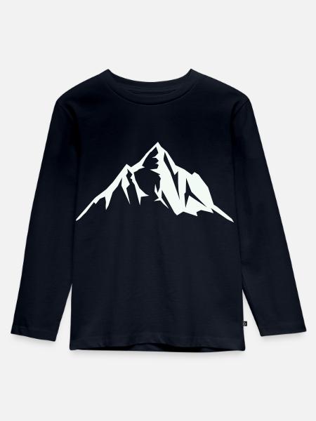 berge berg - Kinder Premium Bio Langarmshirt - Navy