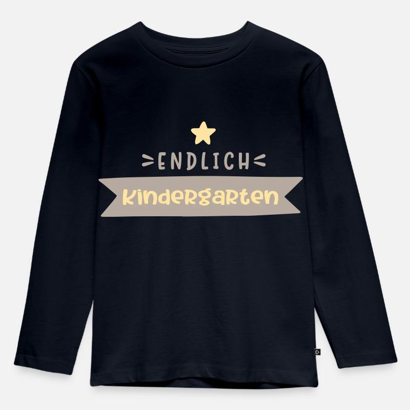 endlich Kindergarten - Kinder Premium Bio Langarmshirt - Navy