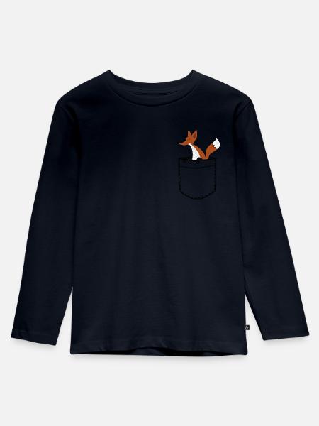 Fuchs - Kinder Premium Bio Langarmshirt - Navy