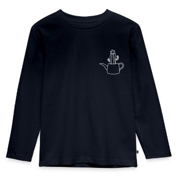 minimalist houseplant - Kids' Premium Longsleeve Shirt - navy - Front - AI Model Kid Female (0cm)