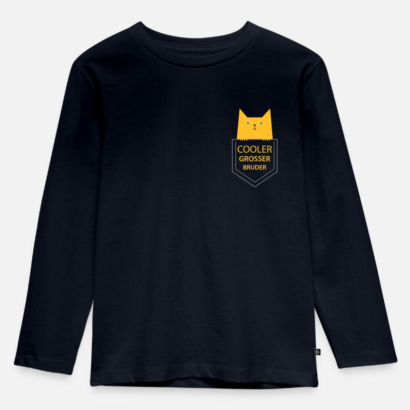 Cooler großer Bruder - Kinder Premium Bio Langarmshirt - Navy