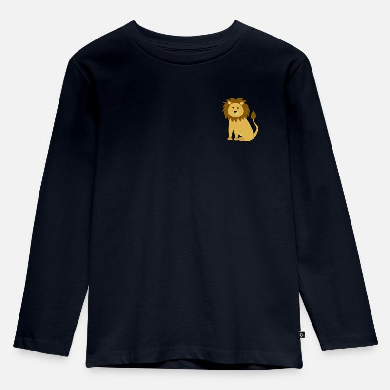 Löwe - Kinder Premium Bio Langarmshirt - Navy