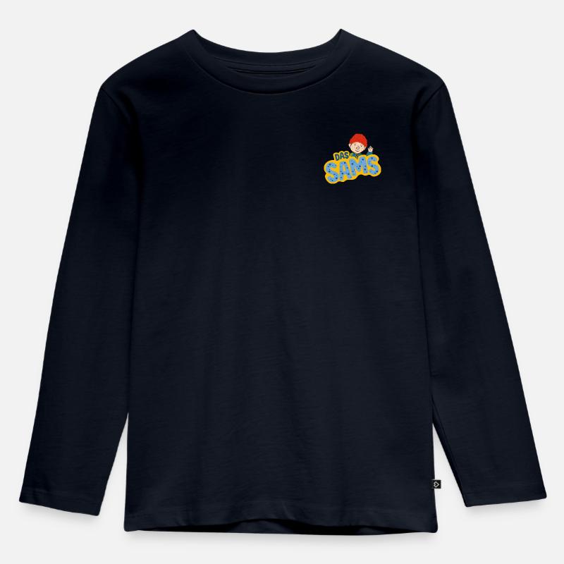 Das Sams Logo Sams Winkt - Kinder Premium Bio Langarmshirt - Navy