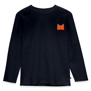 Cooler großer Bruder- Fuchs - Kinder Premium Bio Langarmshirt - Navy - Vorne - AI Model Kid Female (0cm)