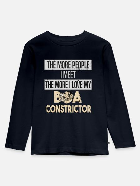 Boa Constrictor Schlange Schlangenliebe - Kinder Premium Bio Langarmshirt - Navy