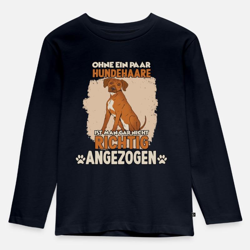 Hundehalter Training Rhodesian Ridgeback Hunde - Kinder Premium Bio Langarmshirt - Navy