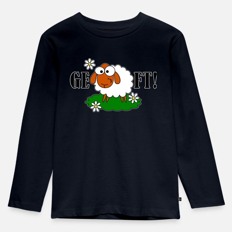 GE - SCHAF - FT! - Kinder Premium Bio Langarmshirt - Navy