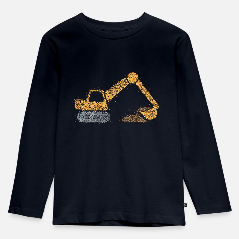Bagger Baggern Baggerfahrer Baggerführer - Kinder Premium Bio Langarmshirt - Navy