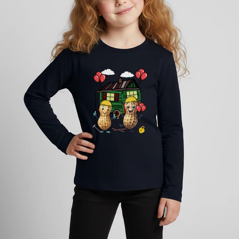 Peanuts Constructeur de maison Constructeur Remorque de construction Maison propre Maison T-shirt manches longues Premium Enfant