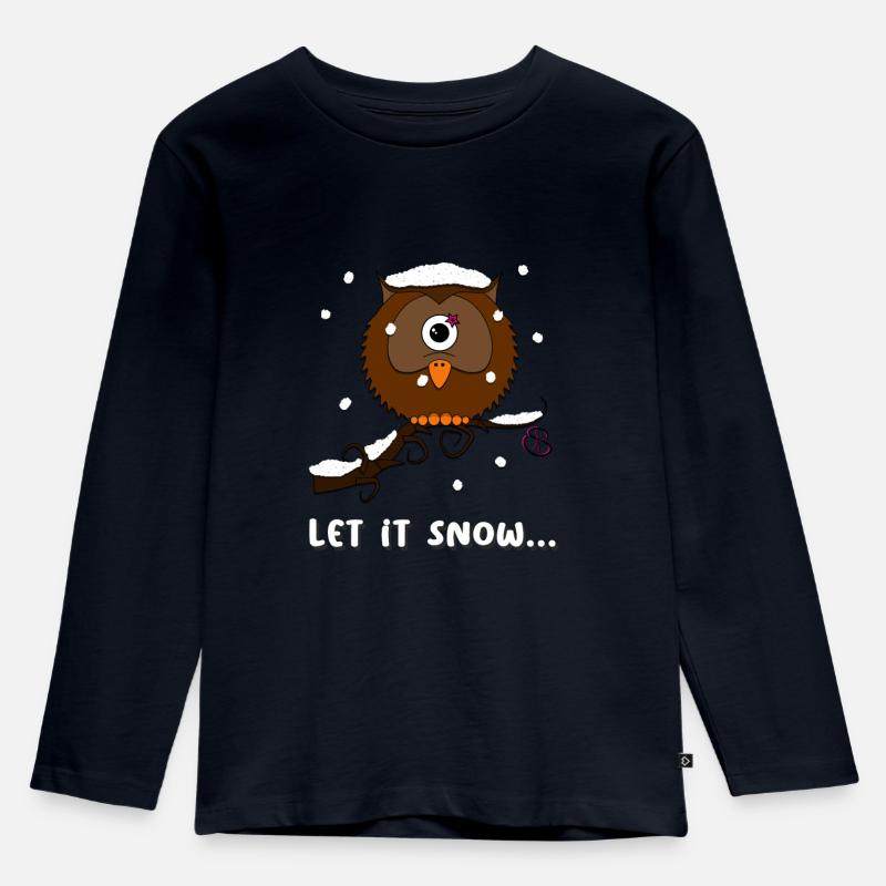 Let it Snow - Kinder Premium Bio Langarmshirt - Navy