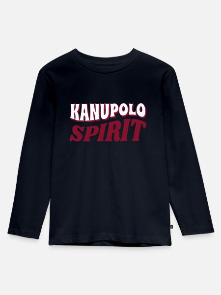 Kanupolo Spirit Slogan - Kinder Premium Bio Langarmshirt - Navy