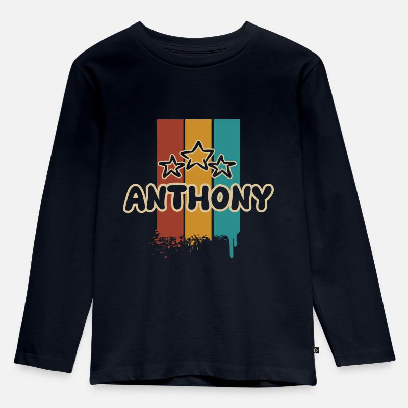 Anthony - Kinder Premium Bio Langarmshirt - Navy