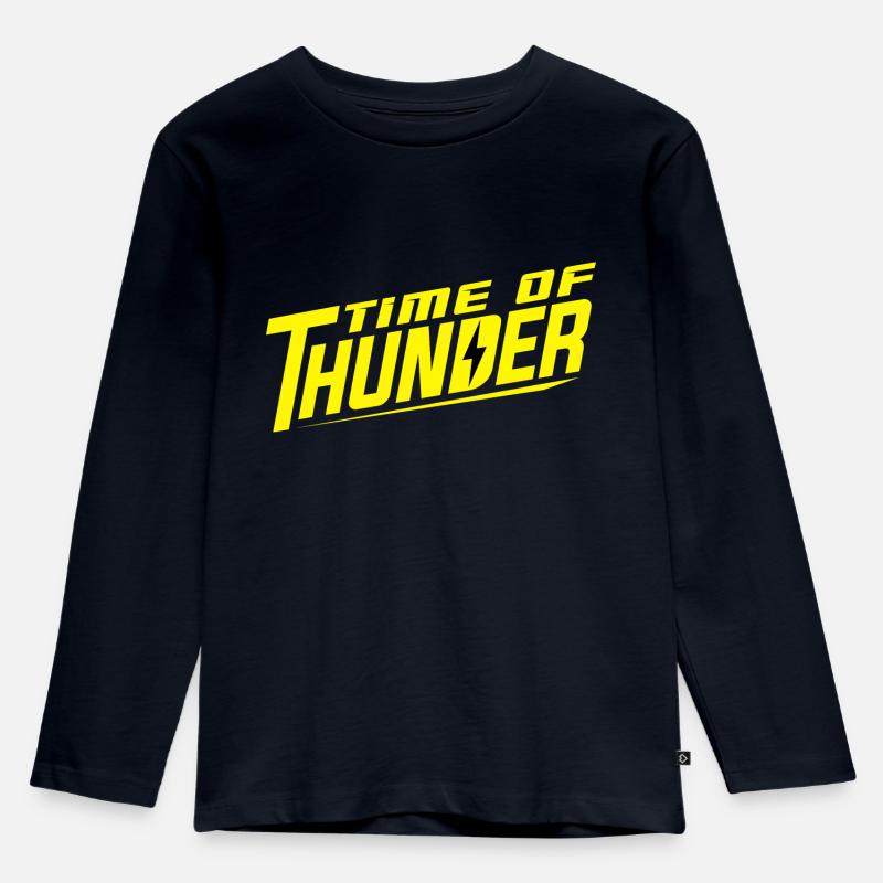 YELLOW POWER - Kinder Premium Bio Langarmshirt - Navy