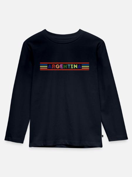 Argentinien - Kinder Premium Bio Langarmshirt - Navy