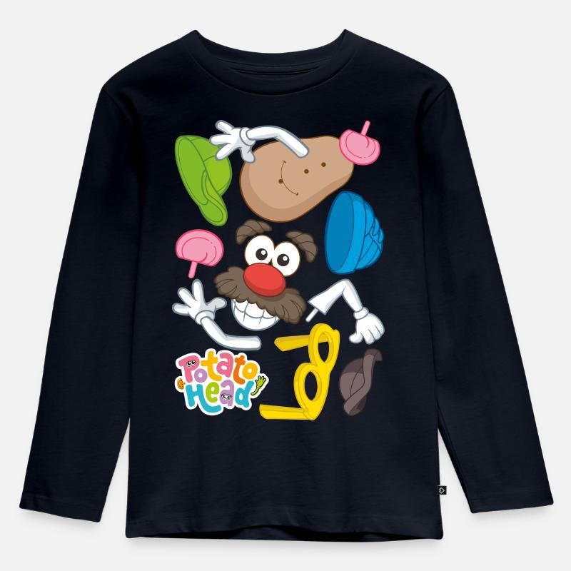 Mr. Potato Head Körperteile Durcheinander - Kinder Premium Bio Langarmshirt - Navy