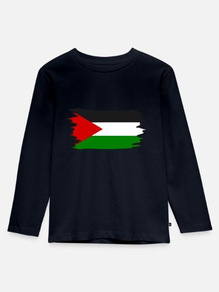 Free palestine - Kinder Premium Bio Langarmshirt - Navy