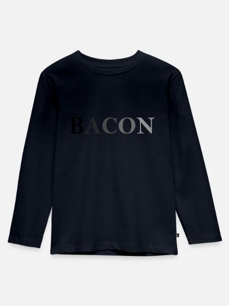 Bacon Verlauf - Kinder Premium Bio Langarmshirt - Navy