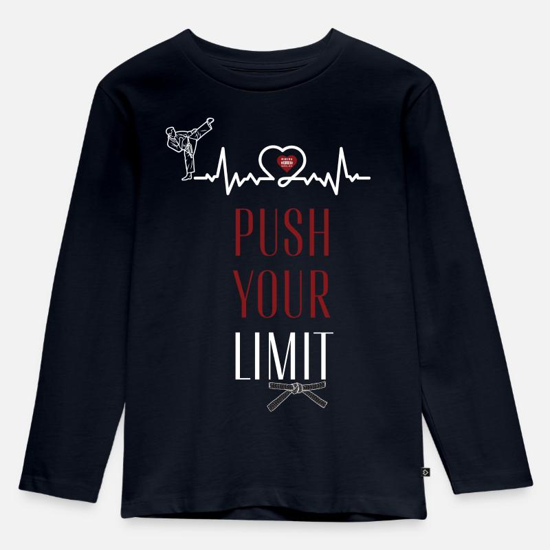 Push Your Limit - Kinder Premium Bio Langarmshirt - Navy