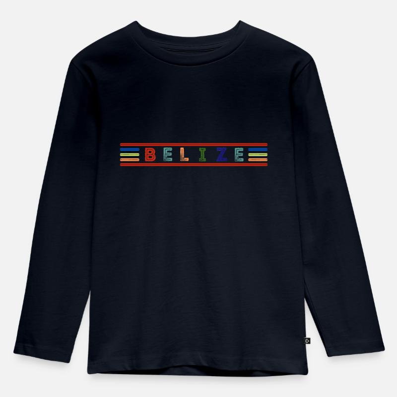 BELIZE - Kinder Premium Bio Langarmshirt - Navy