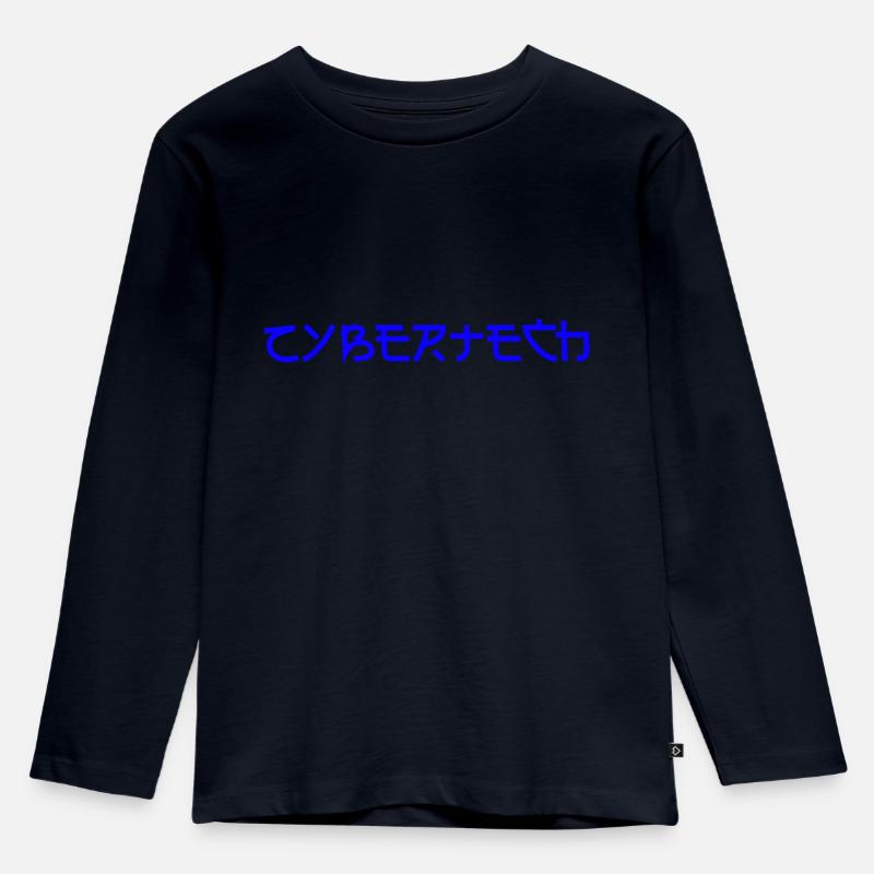 Futuristix Cybertech blau - Kinder Premium Bio Langarmshirt - Navy