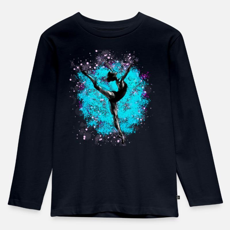 Dance - Kinder Premium Bio Langarmshirt - Navy