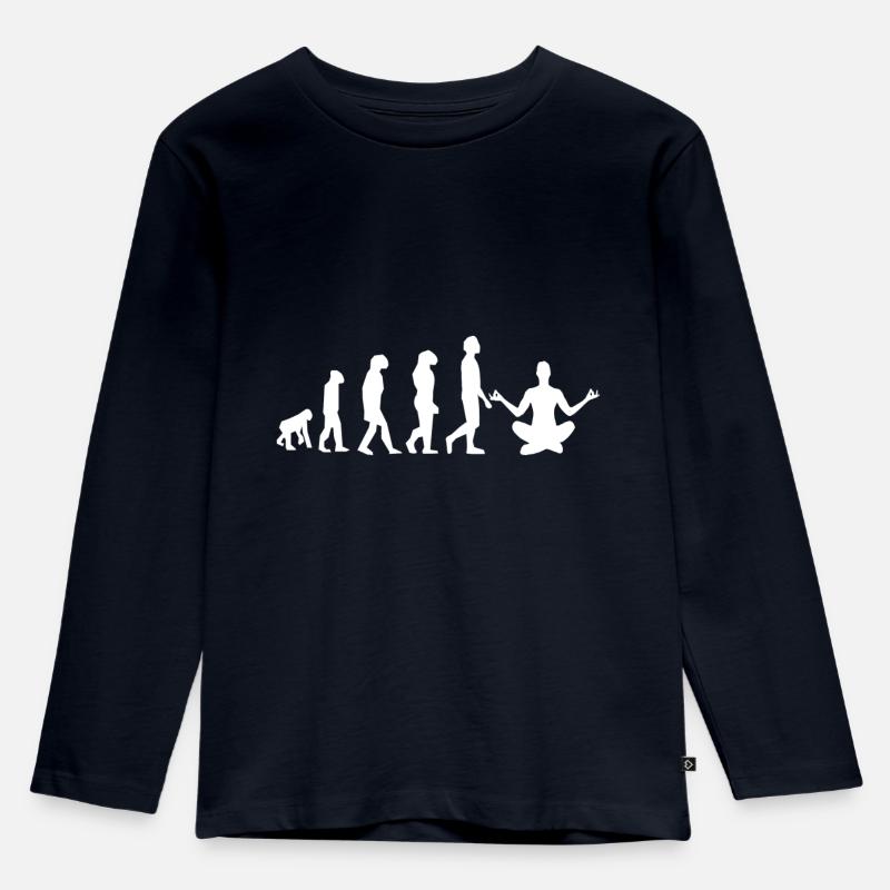 Yoga Evolution - Kinder Premium Bio Langarmshirt - Navy