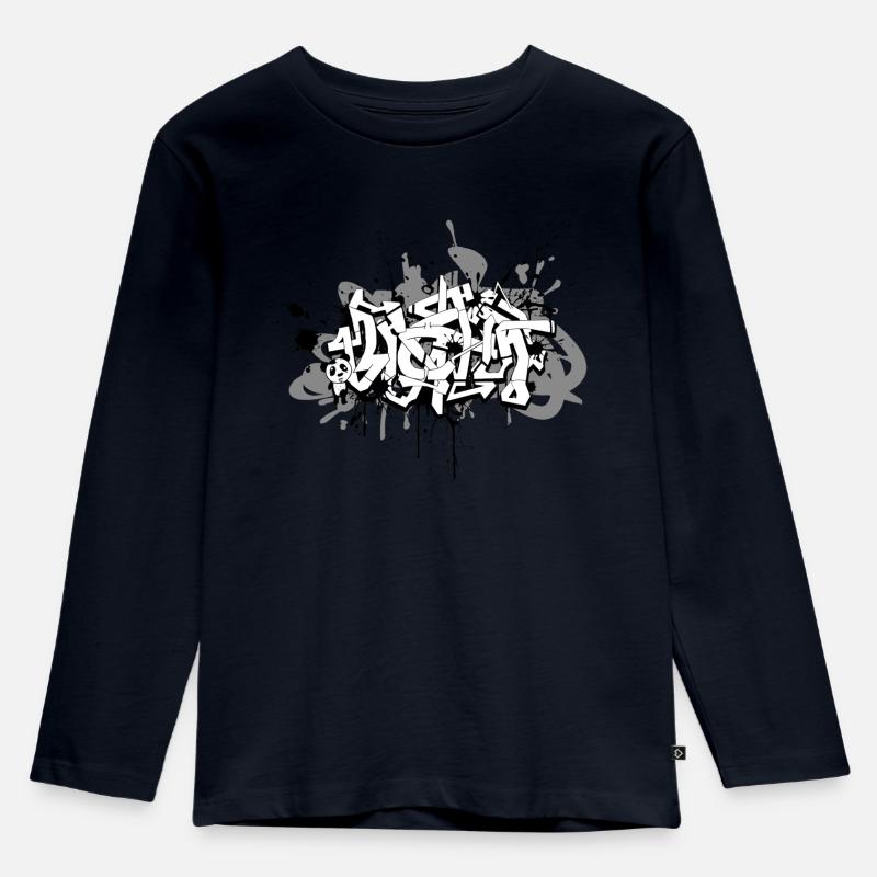 Graffiti - Kinder Premium Bio Langarmshirt - Navy
