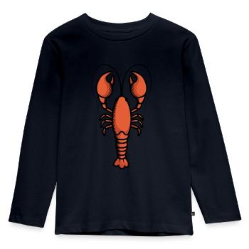 Hummer Meeresfruechte Fisch Motiv - Kinder Premium Bio Langarmshirt - Navy - Vorne - AI Model Kid Female (0cm)