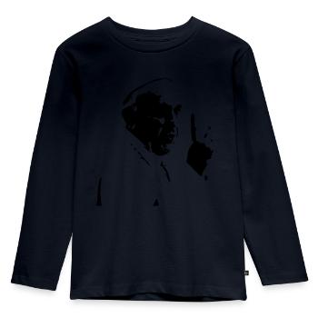 papst peace - Kinder Premium Bio Langarmshirt - Navy - Vorne - AI Model Kid Female (0cm)