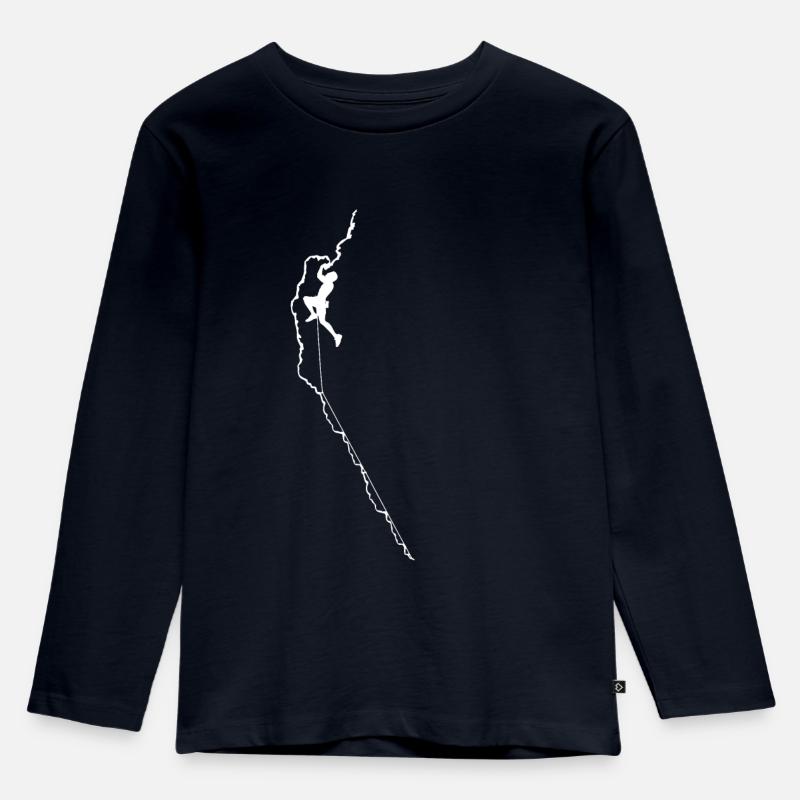 Klettern - Kletterer Felsklettern Geschenk - Kinder Premium Bio Langarmshirt - Navy