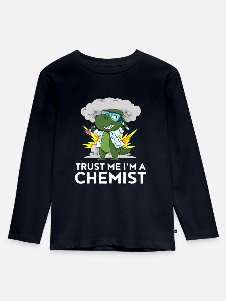 Dino Chemiker Labor Chemie Kinder Geschenk - Kinder Premium Bio Langarmshirt - Navy