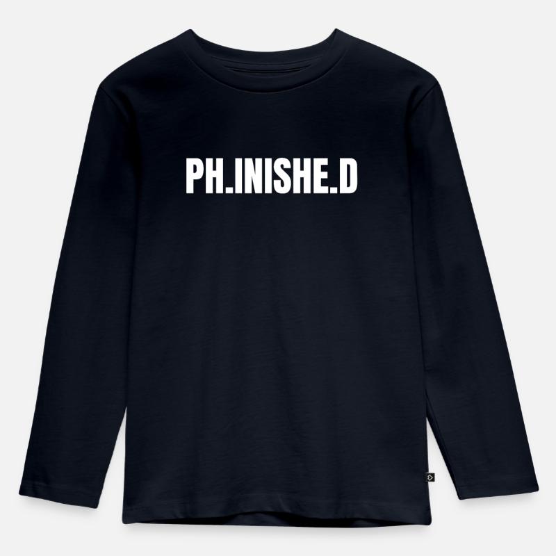 Ph.inishe.d - Kinder Premium Bio Langarmshirt - Navy
