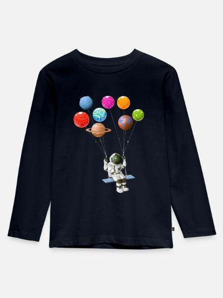 Astronaut - Kinder Premium Bio Langarmshirt - Navy