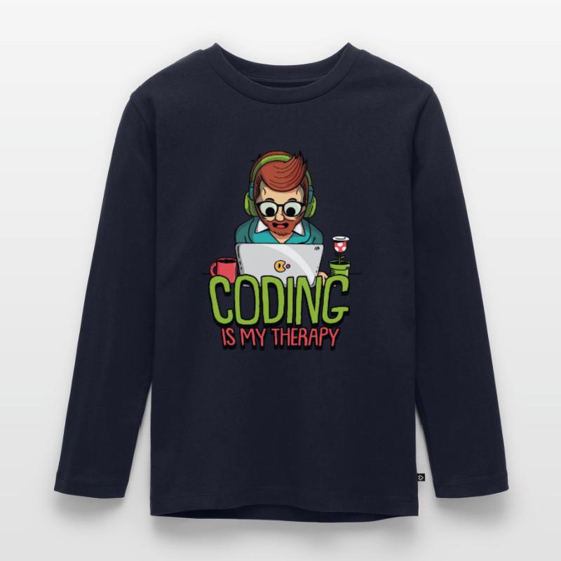 Hacking Programmierer Hacker Code Coding Geschenk Kinder Premium Bio Langarmshirt