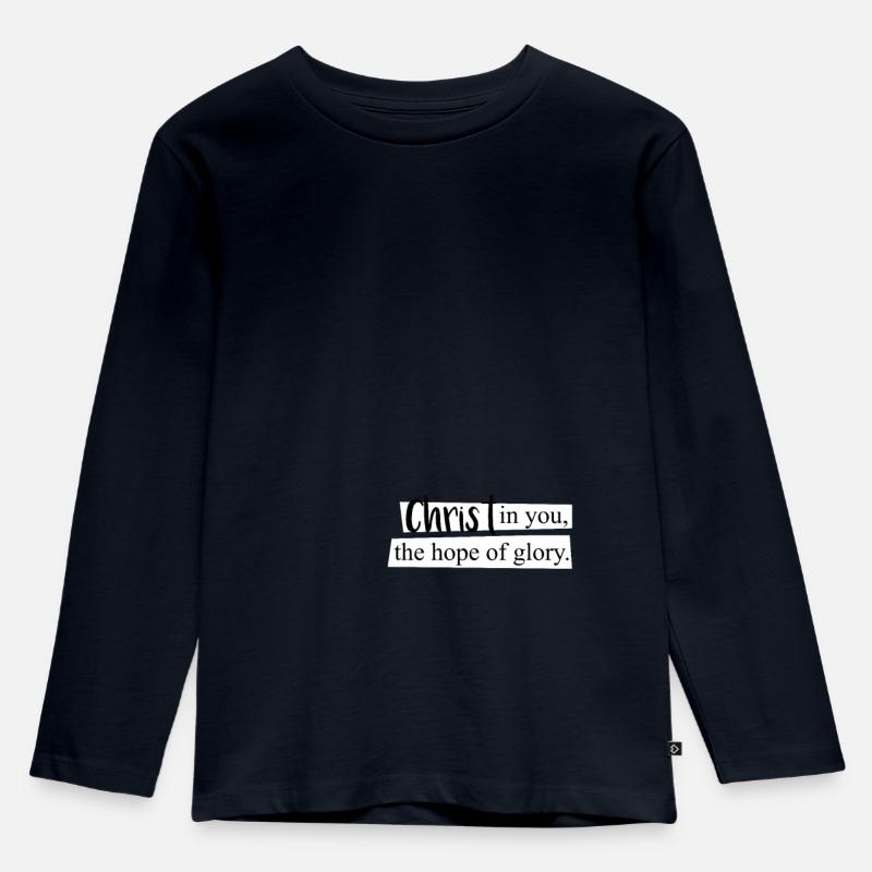 Christliche Kleidung & Christus in dir - Kinder Premium Bio Langarmshirt - Navy