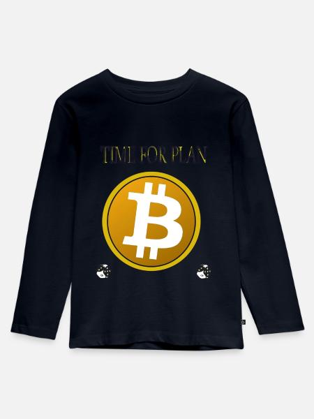 Bitcoin symbol plan - Kinder Premium Bio Langarmshirt - Navy
