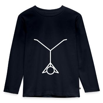 Strichmännchen - Kinder Premium Bio Langarmshirt - Navy - Vorne - AI Model Kid Female (0cm)