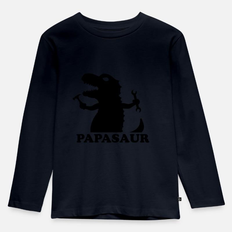 Vatertag Tshirt - Kinder Premium Bio Langarmshirt - Navy