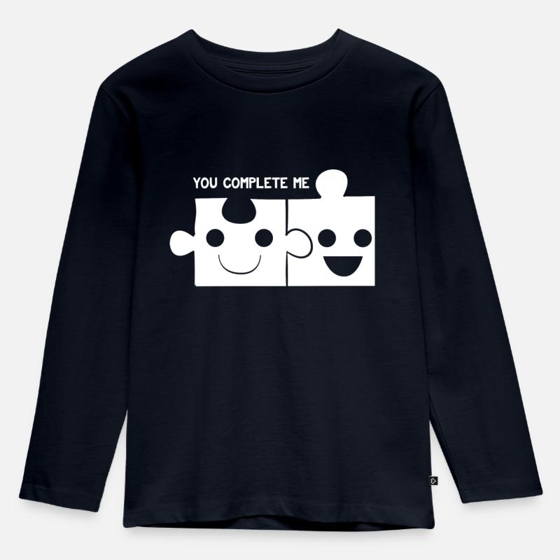 Jigsaw Puzzle - Puzzlen - Partnerlook - Kinder Premium Bio Langarmshirt - Navy