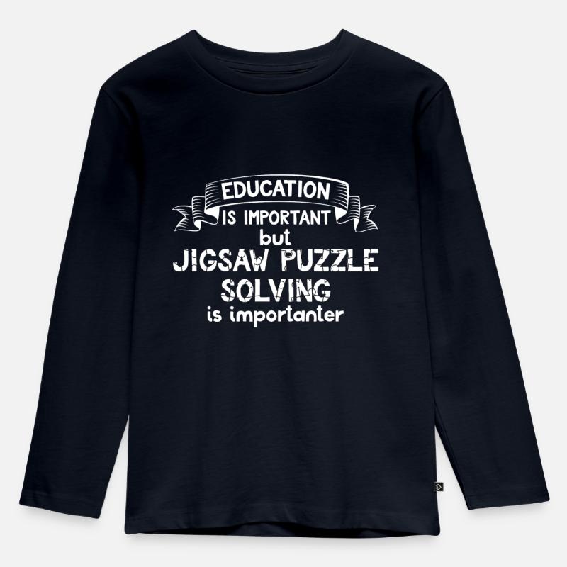 Jigsaw Puzzle - Puzzlen - Puzzle - Bildung - Kinder Premium Bio Langarmshirt - Navy