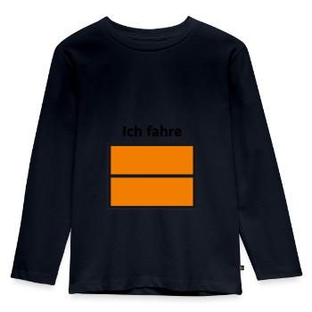 Ich fahre Gefahrgut - LKW und Speditions-Shirt - Kinder Premium Bio Langarmshirt - Navy - Vorne - AI Model Kid Female (0cm)