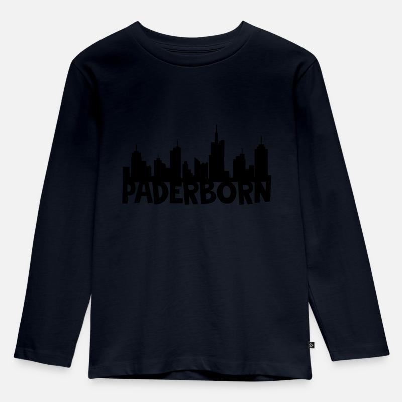 Paderborn Skyline - Kinder Premium Bio Langarmshirt - Navy